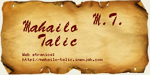 Mahailo Talić vizit kartica
